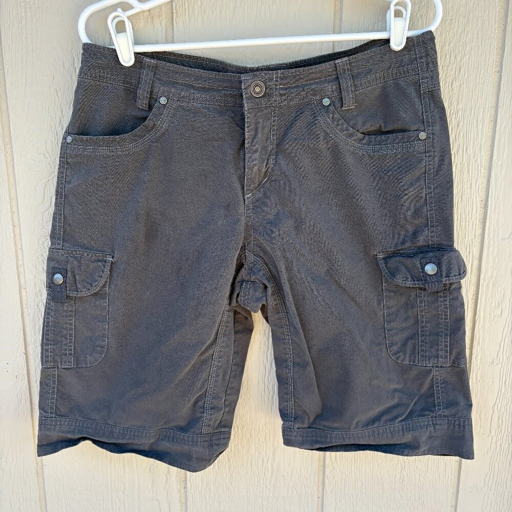 Kuhl Splash Cargo Shorts Womens 12 Charcoal Grey Outdoor Hiking Gorpcore Utility